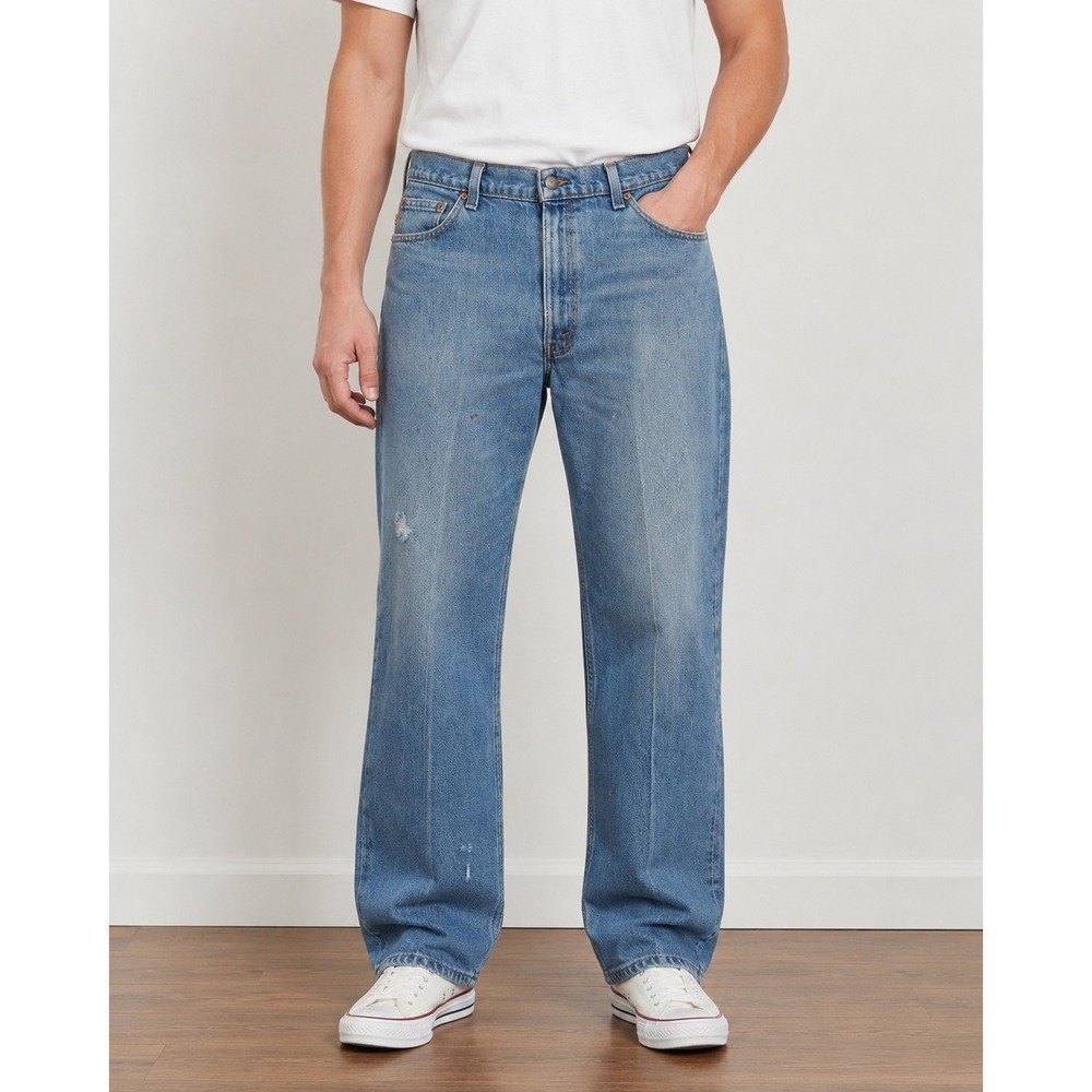 Vintage Levi's Action Slacks Orange Tab Blue Denim Jeans 40x30